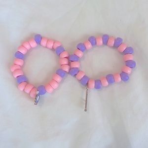 Pink and purple matching friendship bracelets